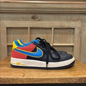 Nike Air Navy and Red Sneakers with Blue and Yellow Accents